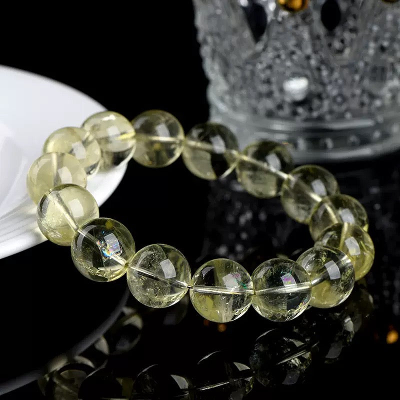 Lemon yellow Colored Acestelle Holographic Crystal Bracelet